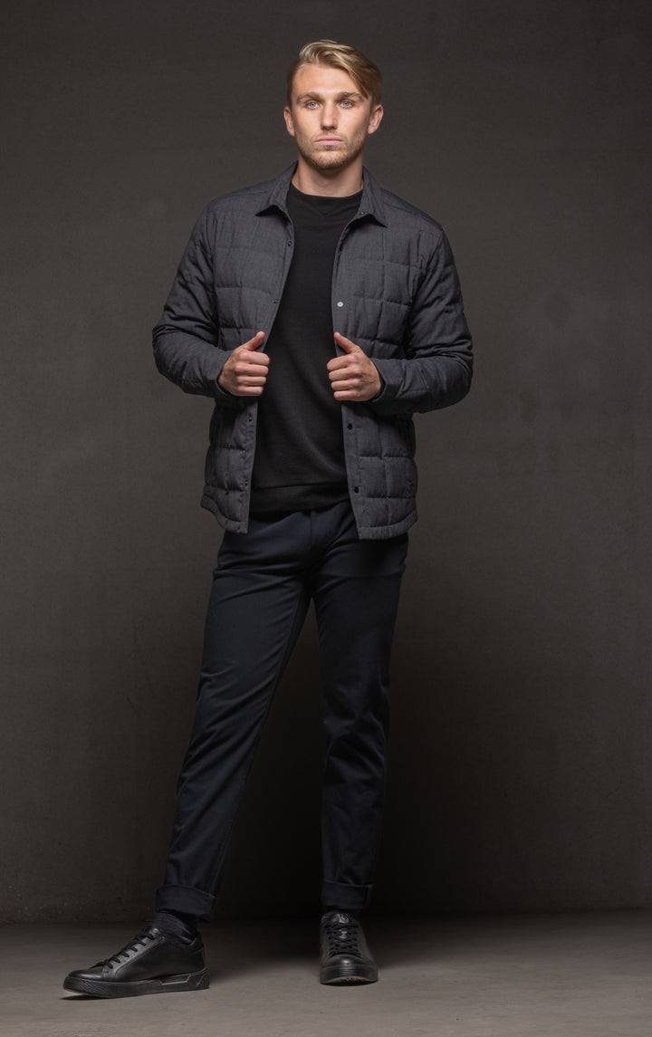 WOOL BLEND QUILTED SHACKET
