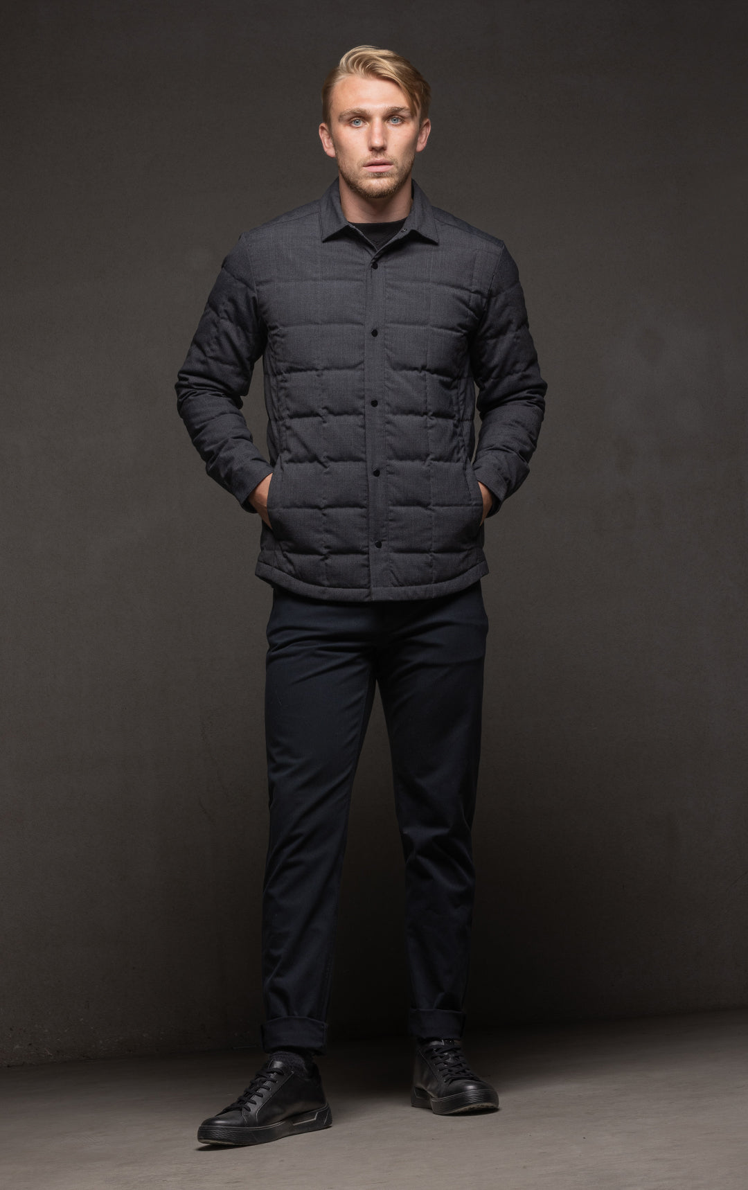 WOOL BLEND QUILTED SHACKET