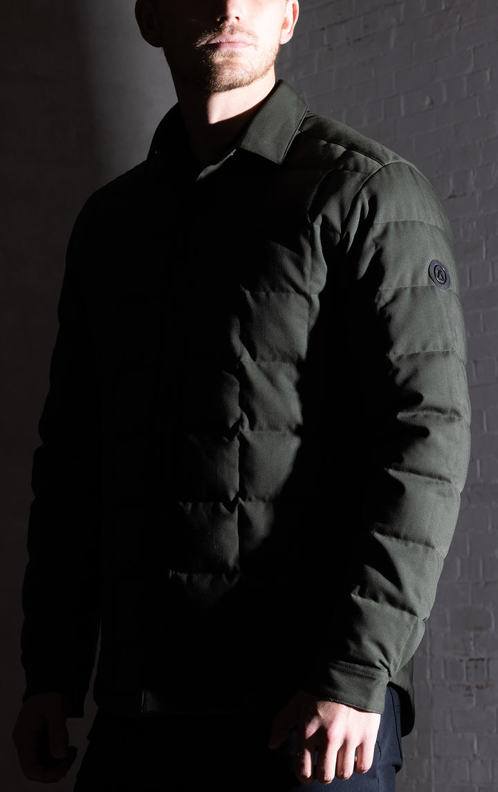 WOOL BLEND QUILTED SHACKET