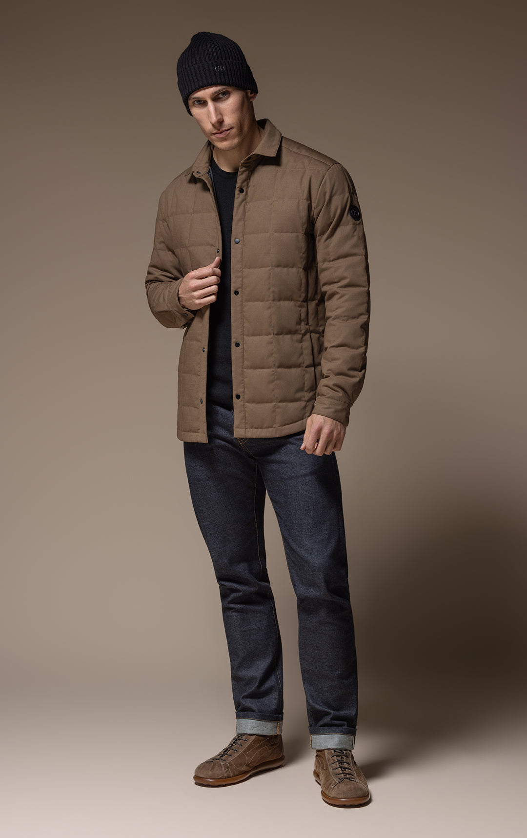 WOOL BLEND QUILTED SHACKET