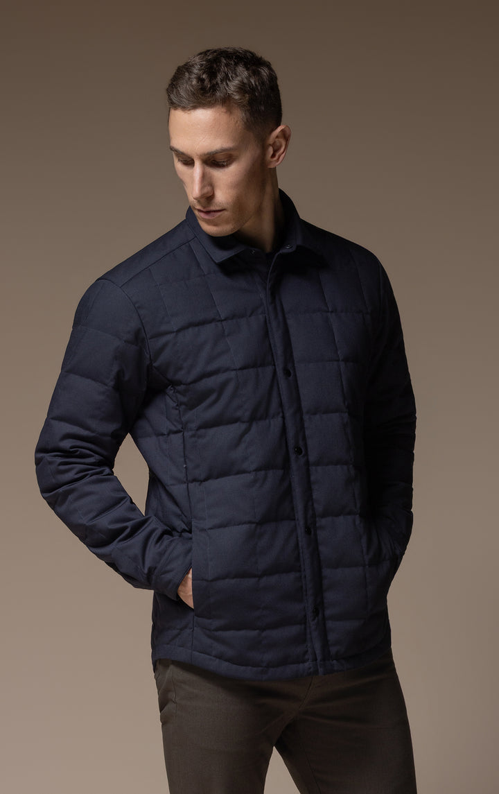 WOOL BLEND QUILTED SHACKET