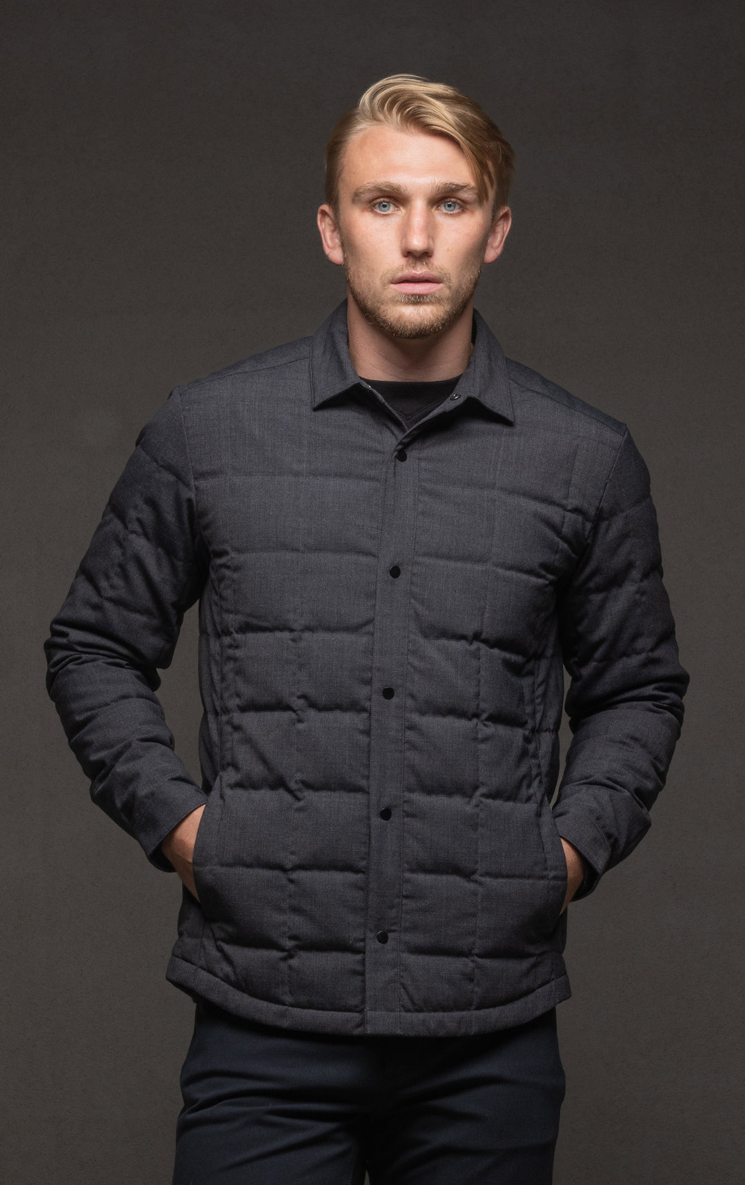WOOL BLEND QUILTED SHACKET
