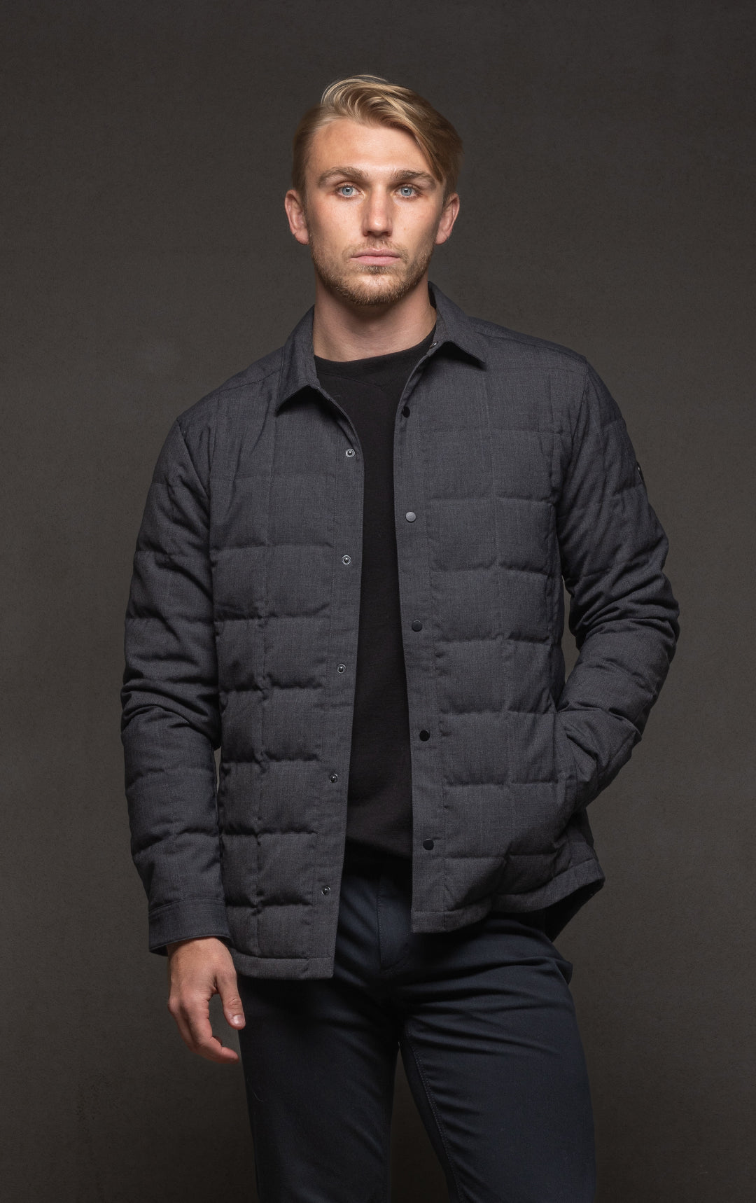 WOOL BLEND QUILTED SHACKET