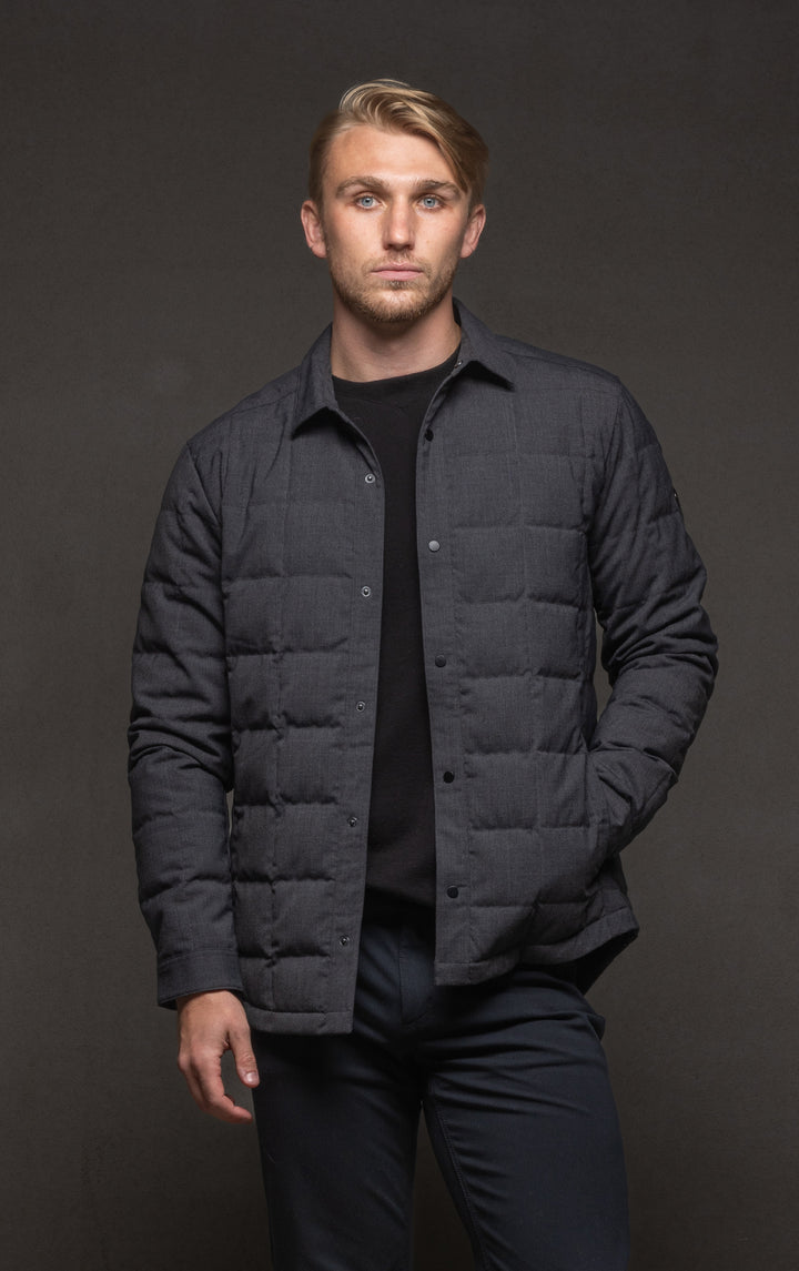 WOOL BLEND QUILTED SHACKET