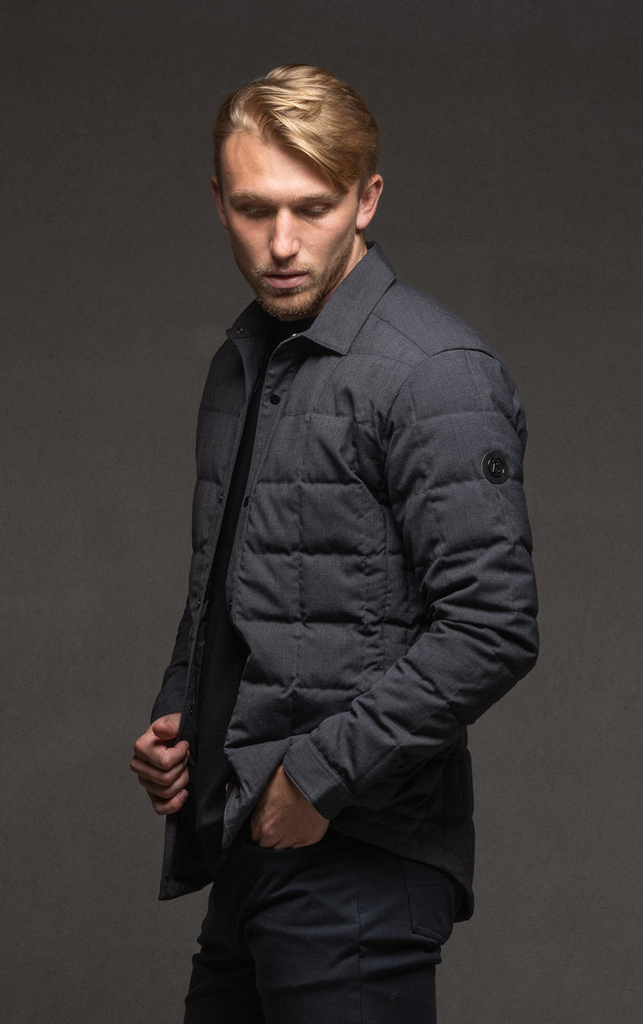WOOL BLEND QUILTED SHACKET