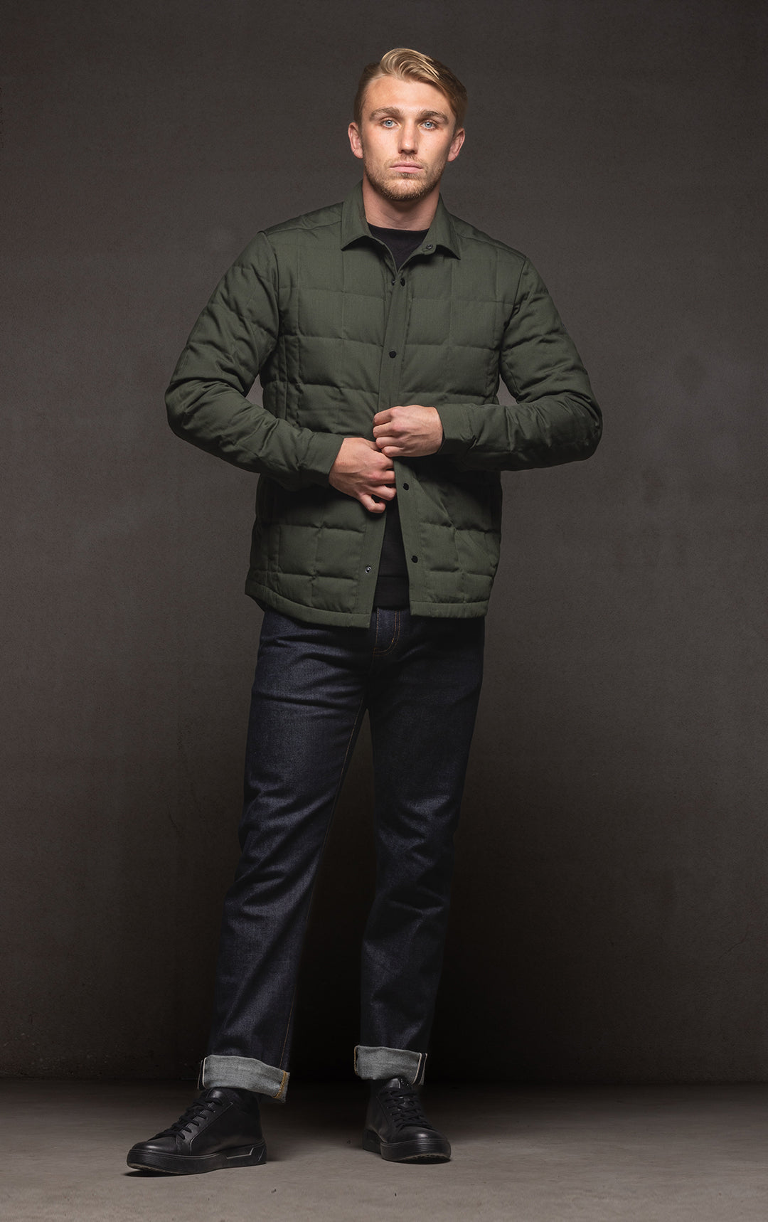 WOOL BLEND QUILTED SHACKET