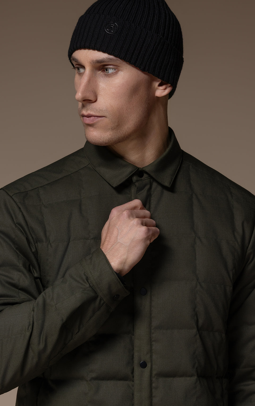 WOOL BLEND QUILTED SHACKET