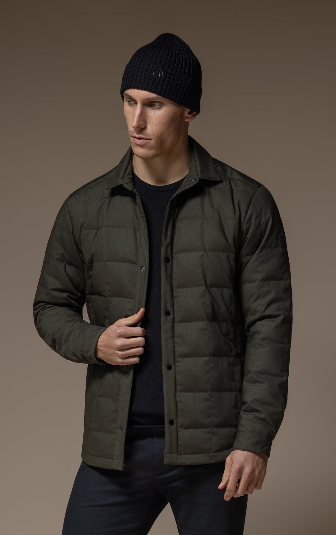 WOOL BLEND QUILTED SHACKET