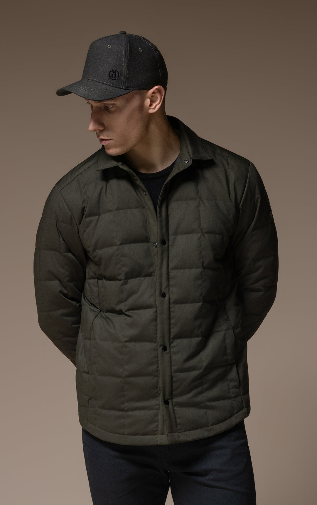 WOOL BLEND QUILTED SHACKET