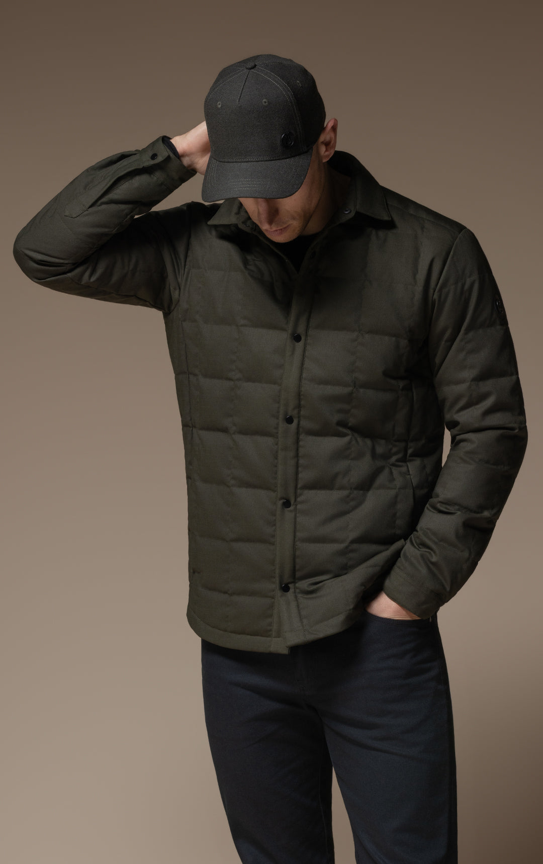 WOOL BLEND QUILTED SHACKET