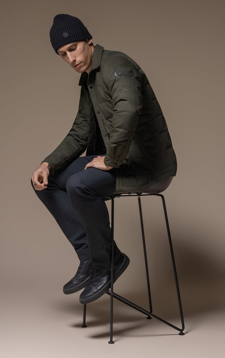 WOOL BLEND QUILTED SHACKET