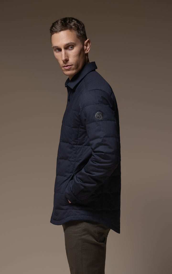 WOOL BLEND QUILTED SHACKET