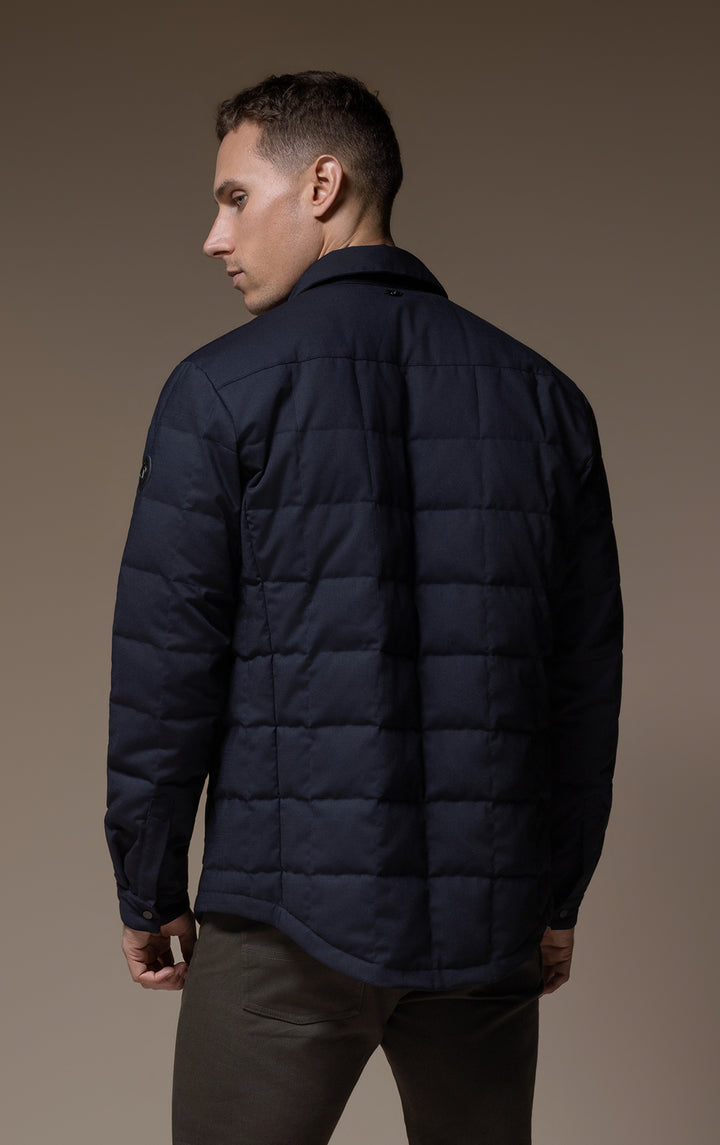 WOOL BLEND QUILTED SHACKET
