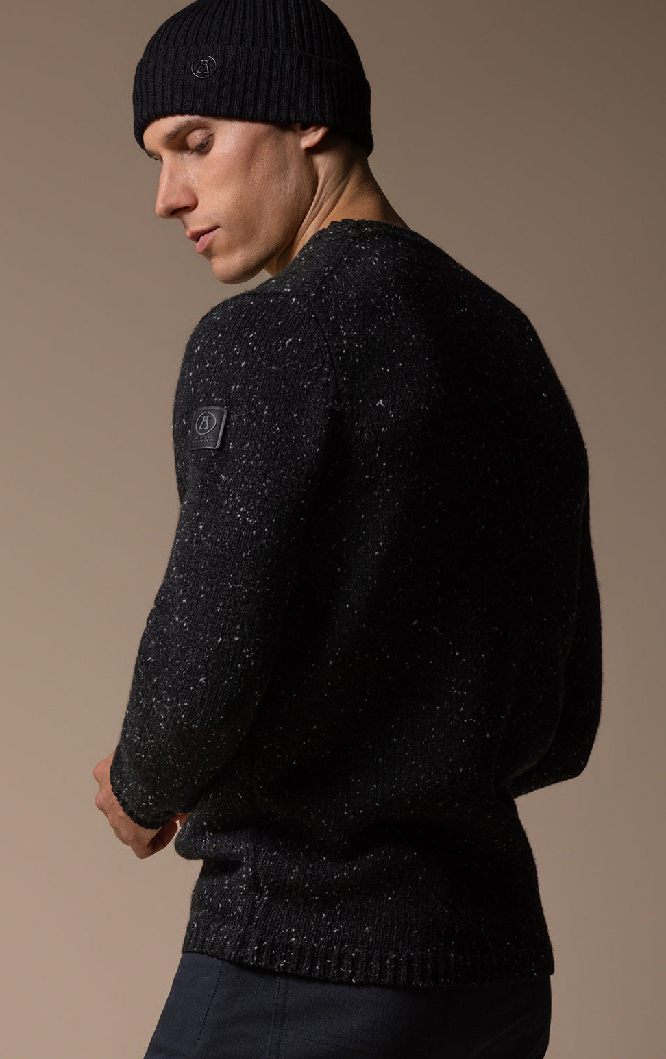 3GG WOOL BLEND TWEED CREW