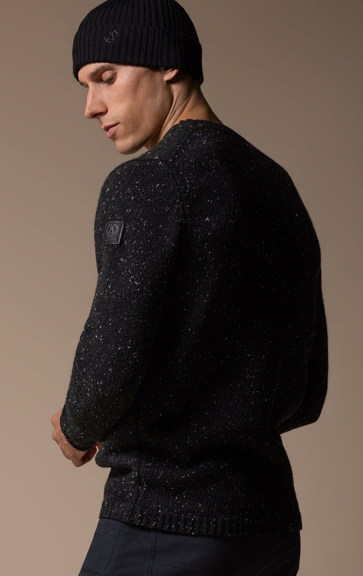 3GG WOOL BLEND TWEED CREW