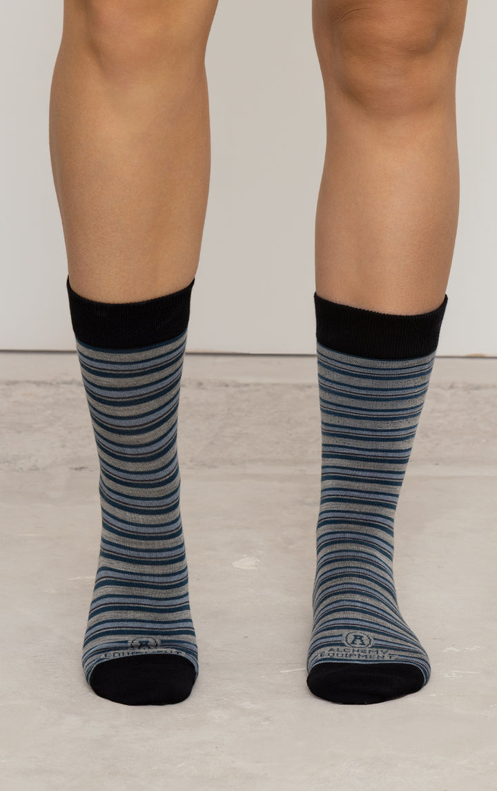 MERINO DRESS SOCK - MULTISTRIPE
