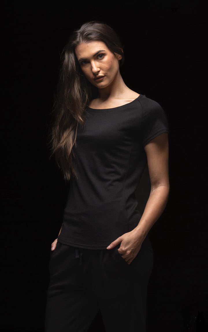 180GSM MERINO CAP SLEEVE TEE
