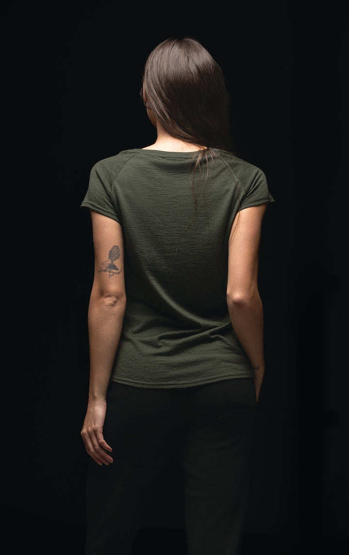 180GSM MERINO CAP SLEEVE TEE