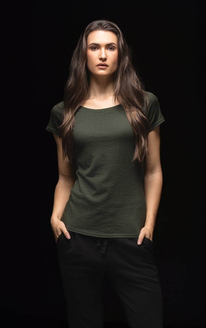 180GSM MERINO CAP SLEEVE TEE
