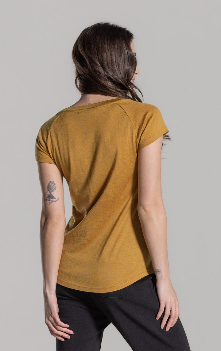 180GSM MERINO CAP SLEEVE TEE
