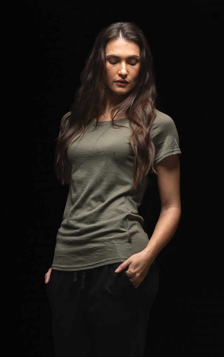 180GSM MERINO CAP SLEEVE TEE