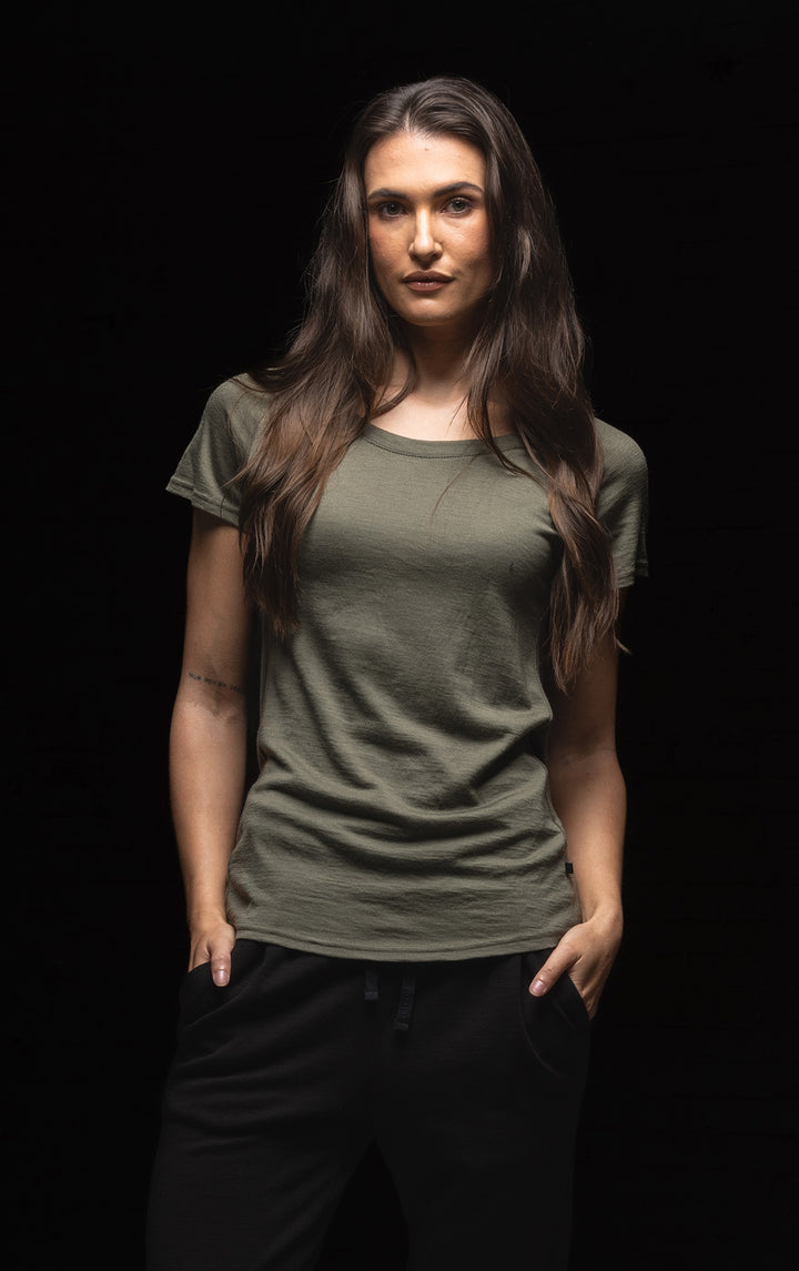180GSM MERINO CAP SLEEVE TEE