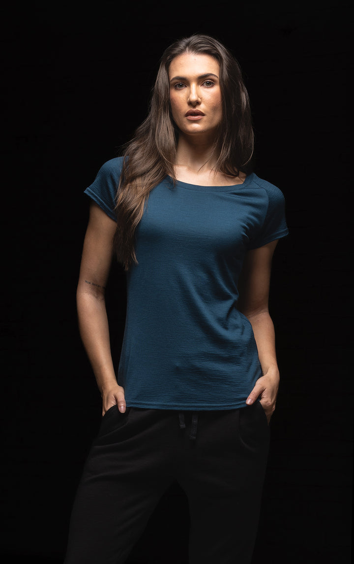 180GSM MERINO CAP SLEEVE TEE