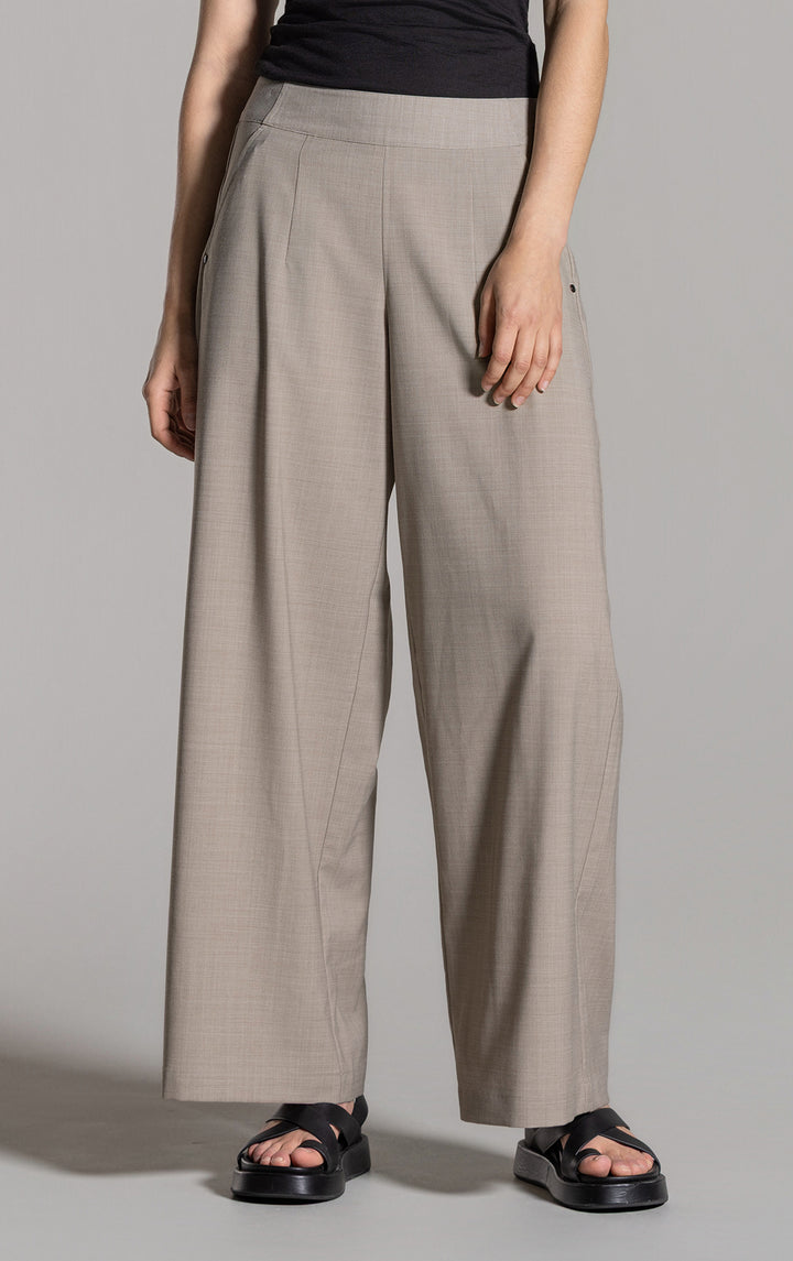 LIGHTWEIGHT WOOL BLEND WIDE LEG PANT - CLEARANCE