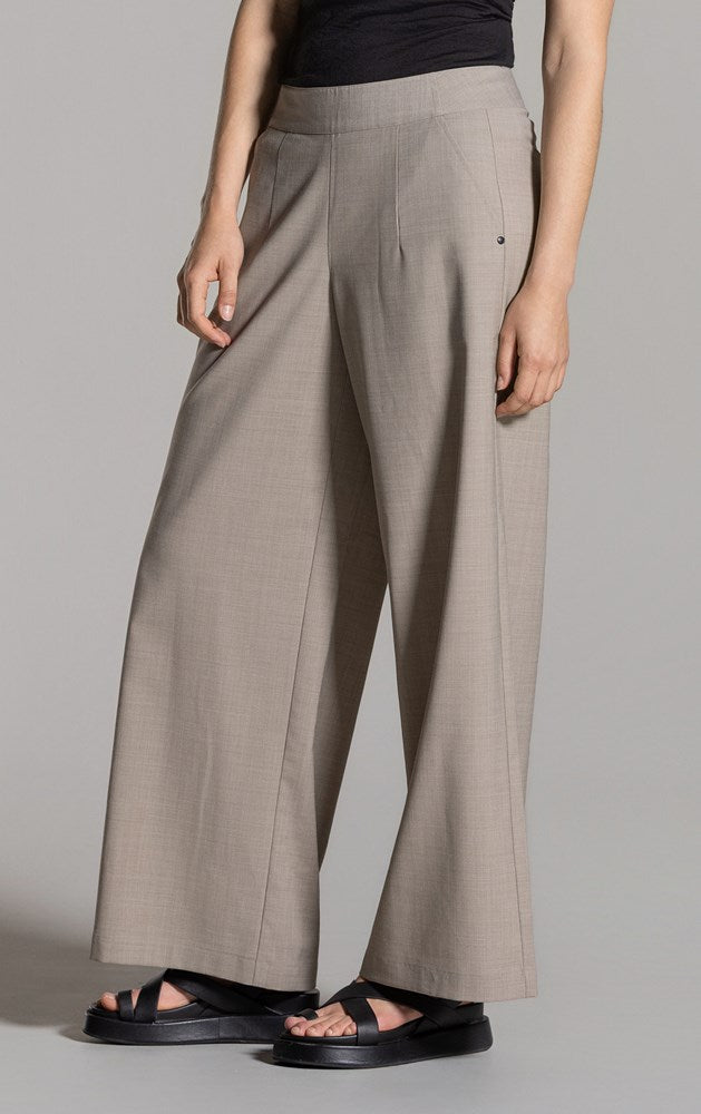 LIGHTWEIGHT WOOL BLEND WIDE LEG PANT - CLEARANCE