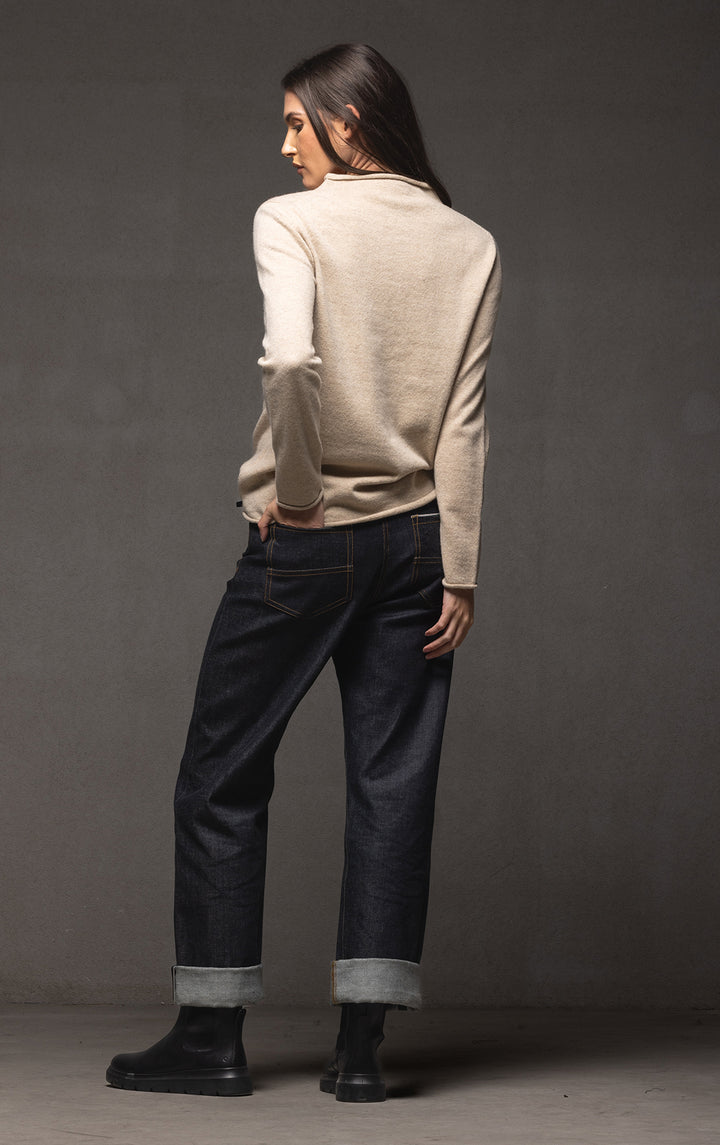 12GG BRUSHED MERINO FUNNEL NECK PULLOVER