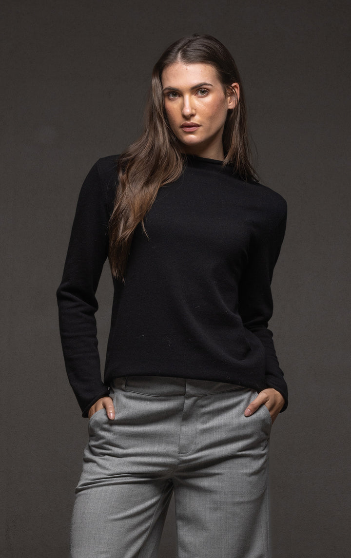 12GG BRUSHED MERINO FUNNEL NECK PULLOVER