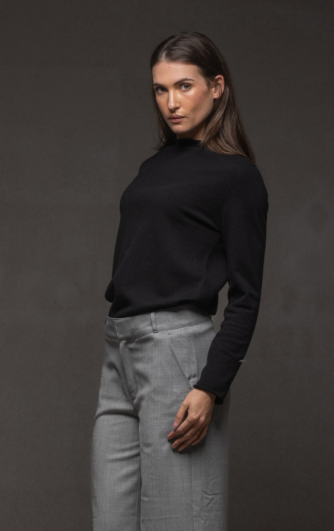 12GG BRUSHED MERINO FUNNEL NECK PULLOVER