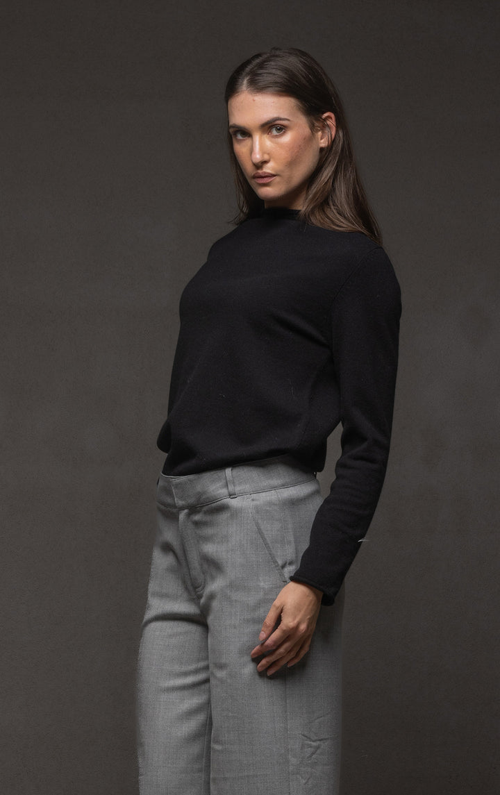 12GG BRUSHED MERINO FUNNEL NECK PULLOVER