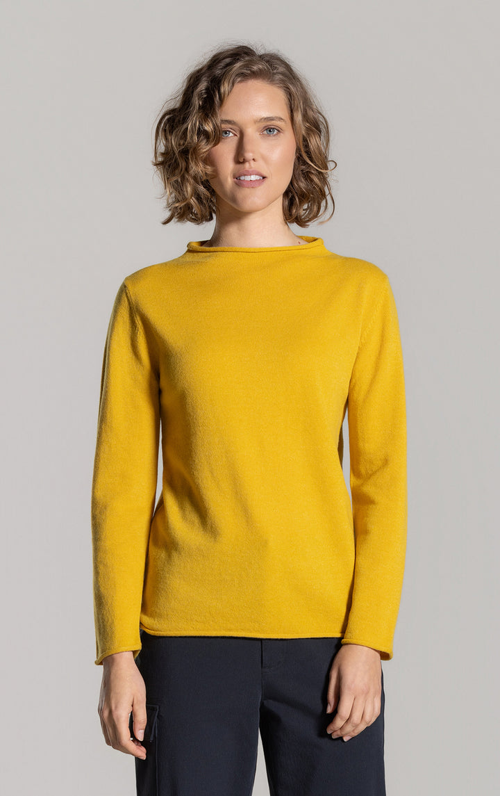 12GG BRUSHED MERINO FUNNEL NECK PULLOVER