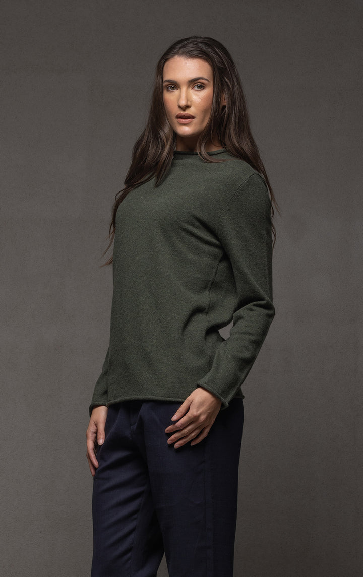 12GG BRUSHED MERINO FUNNEL NECK PULLOVER