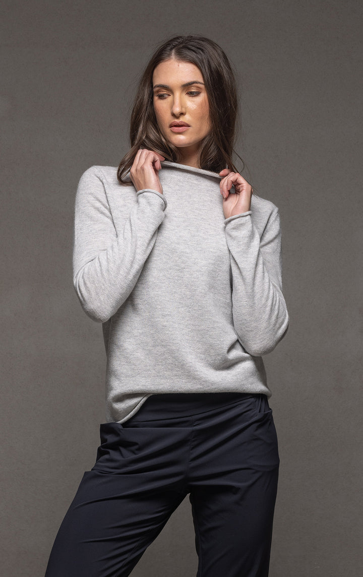 12GG BRUSHED MERINO FUNNEL NECK PULLOVER