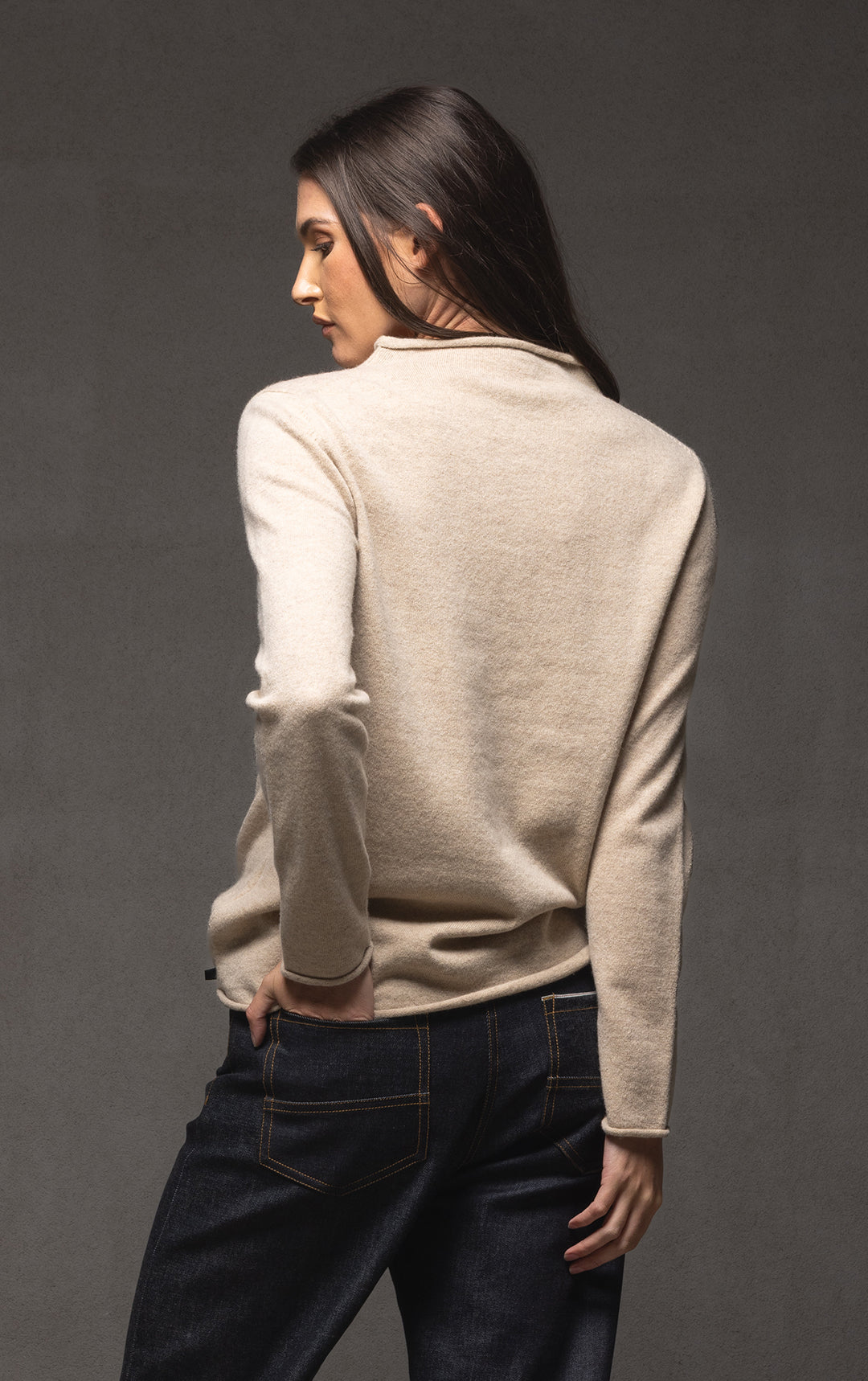 12GG BRUSHED MERINO FUNNEL NECK PULLOVER