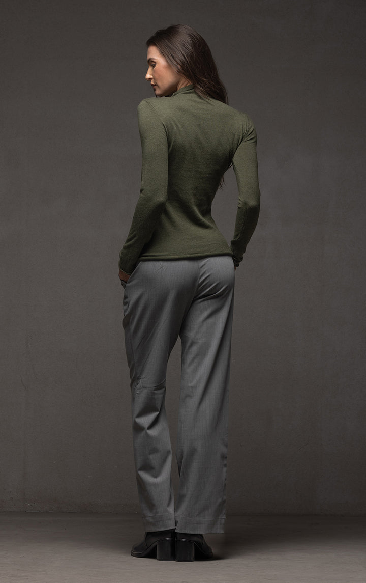 12GG BRUSHED MERINO FUNNEL NECK PULLOVER