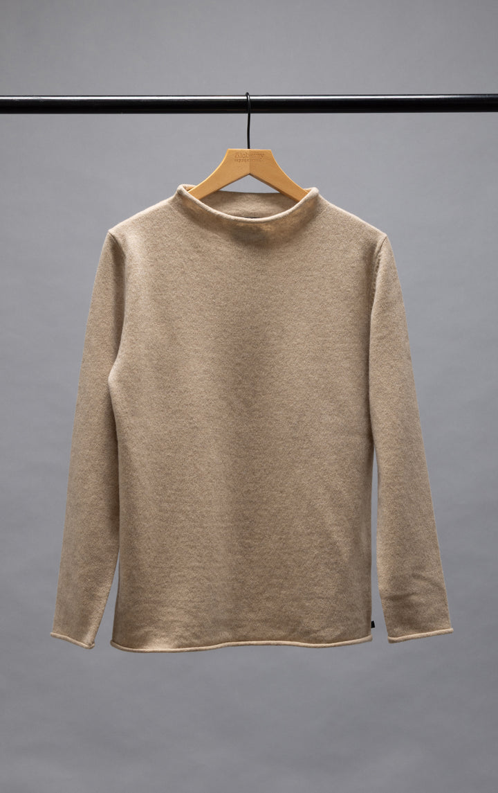 12GG BRUSHED MERINO FUNNEL NECK PULLOVER