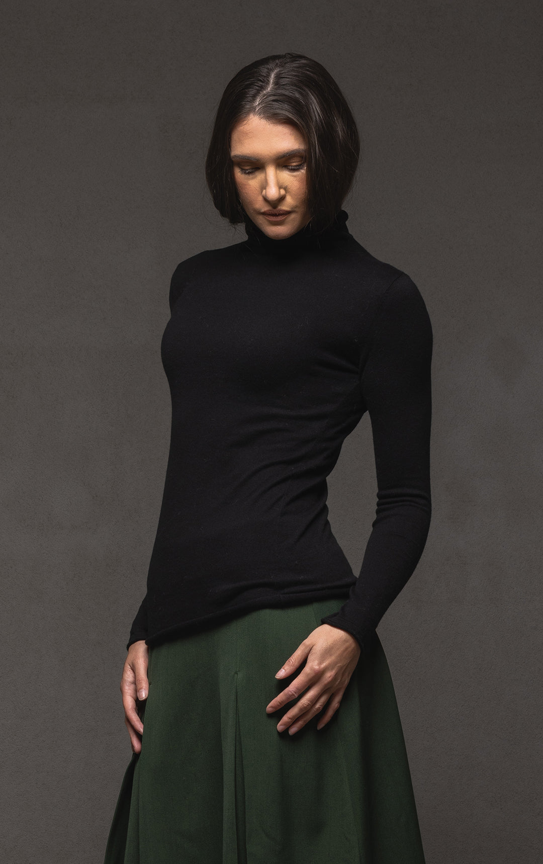 14GG COTTON SILK TURTLENECK