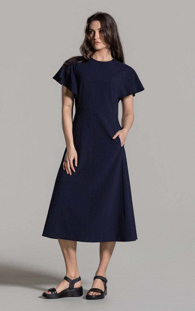 SEERSUCKER WOOL BLEND DRESS - CLEARANCE
