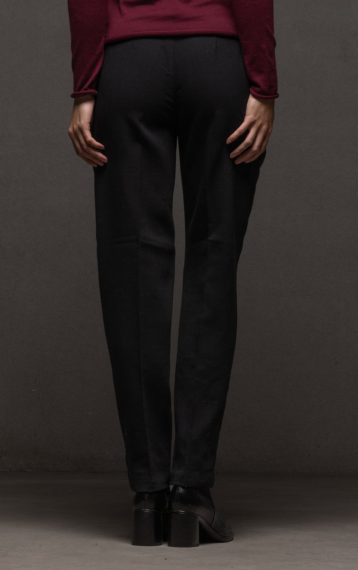 WOOL BLEND STRAIGHT LEG TROUSER