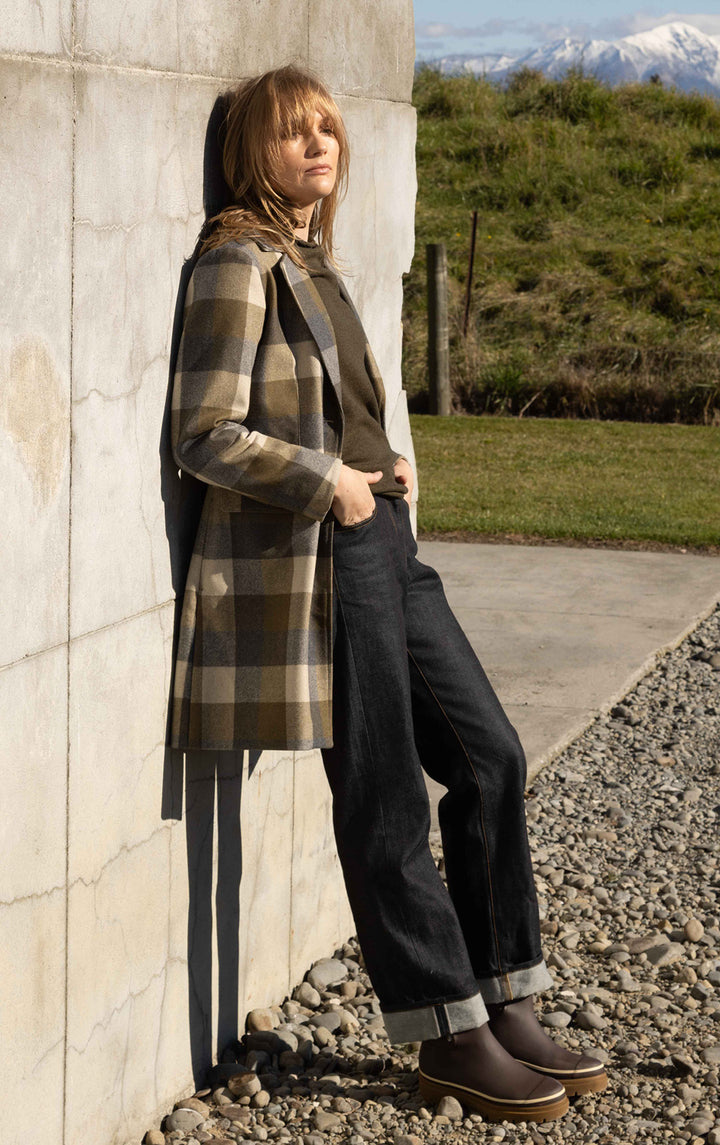 PLAID WOOL COAT