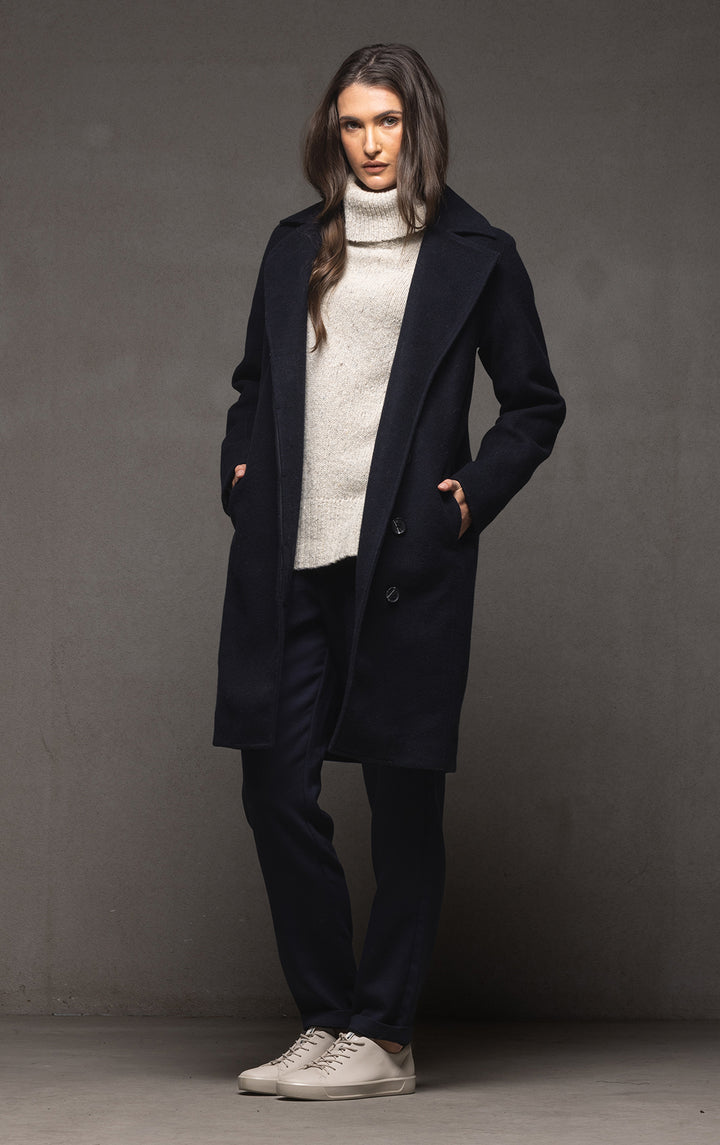 WOOL BLEND STRAIGHT LEG TROUSER