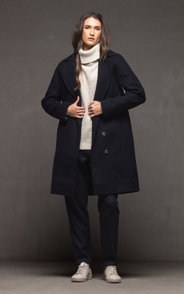 WOOL BLEND STRAIGHT LEG TROUSER