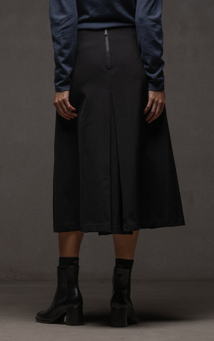 WOOL BLEND BOX PLEAT SKIRT