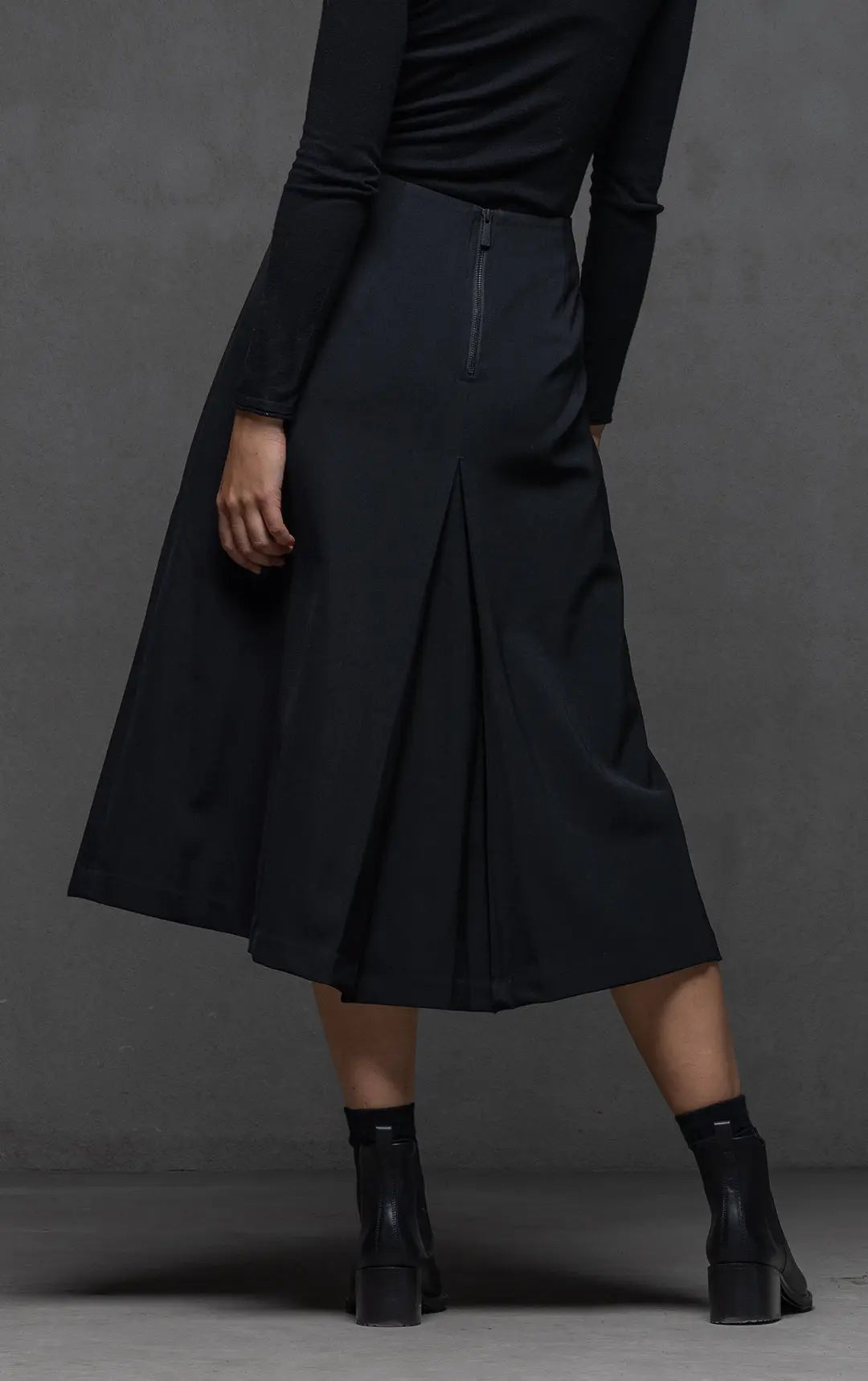 WOOL BLEND BOX PLEAT SKIRT 0