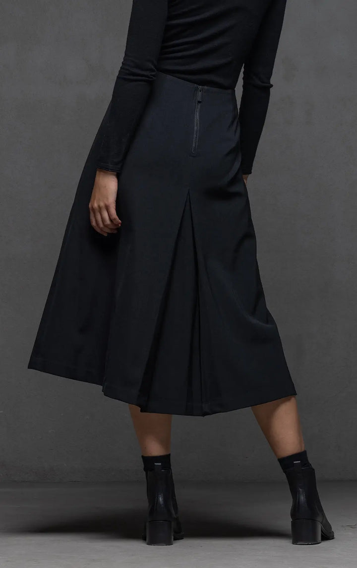 WOOL BLEND BOX PLEAT SKIRT 0