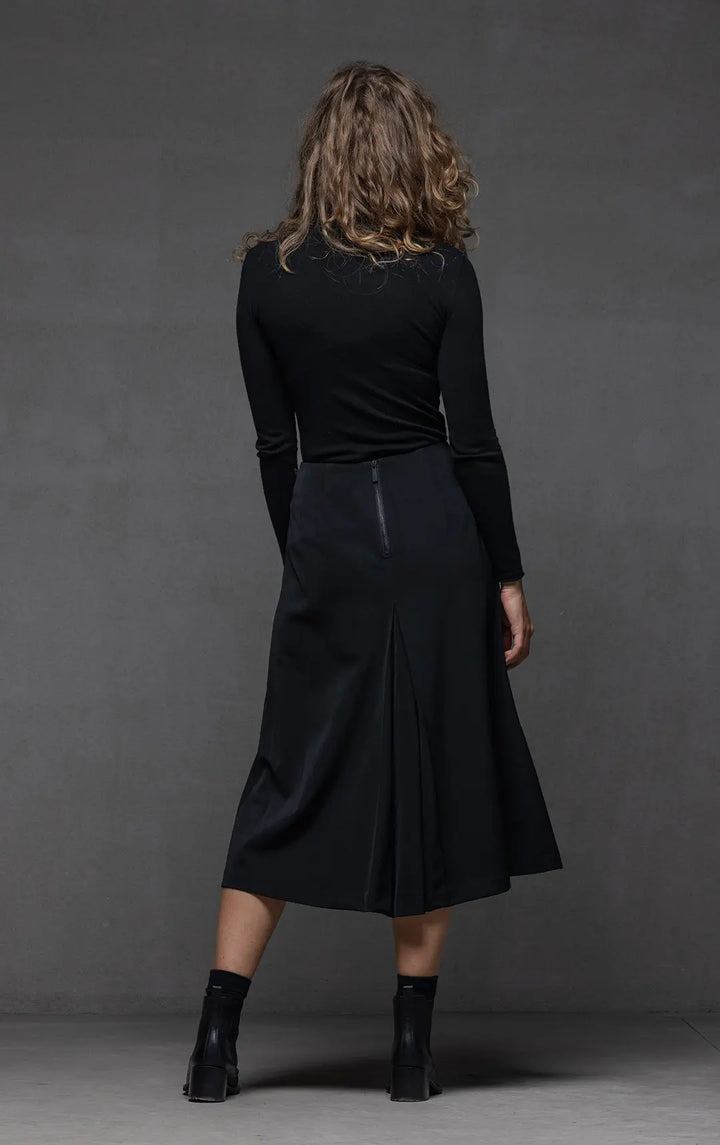 WOOL BLEND BOX PLEAT SKIRT 0