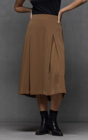 WOOL BLEND BOX PLEAT SKIRT - CLEARANCE